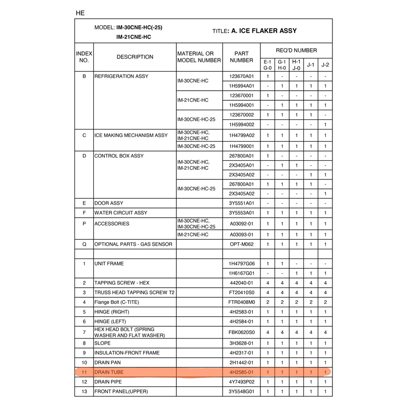 Schlauchkupplung für Ablaufrohr, Hoshizaki, IM-30 bis IM-240