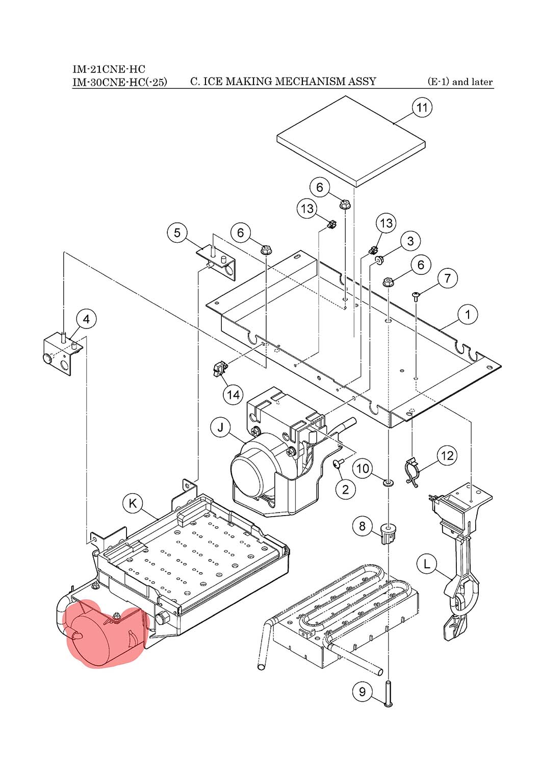 Wasserpumpe, Hoshizaki, IM-21/IM-30/IM-45/IM-65