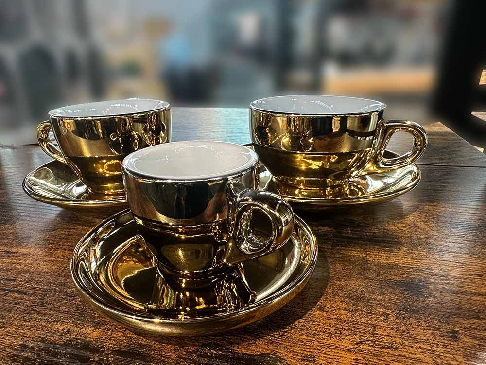Kaffeebecher, APS Porcelain, Modern Coffee GOLD - 340ml