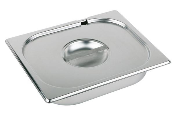 GN 2/3 Deckel mit Löffelaussparung, APS, Edelstahl, Silber