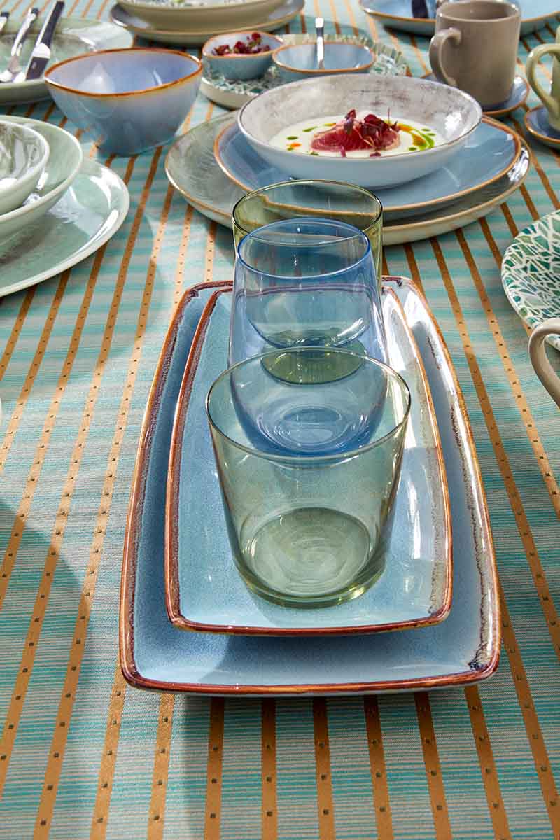 Servierplatte, APS Porcelain, Ming Blue - 30 x 14 x 2,5 cm