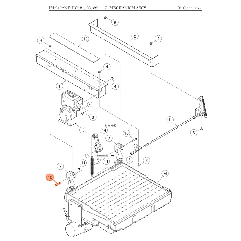 Bolzen Befestigung Wasserplatte, Hoshizaki, IM-100/IM-130/IM-240
