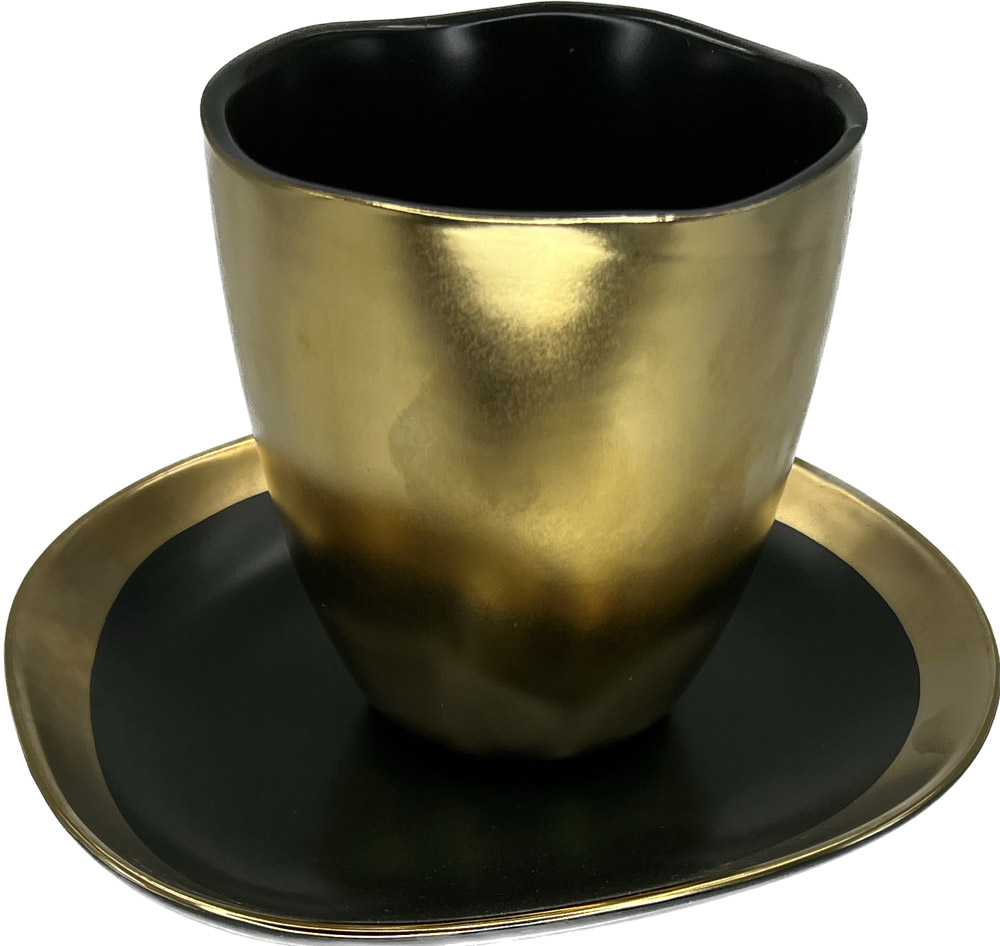 Becher, APS Porcelain, Dynasty, dunkelgrün/gold - 240 ml