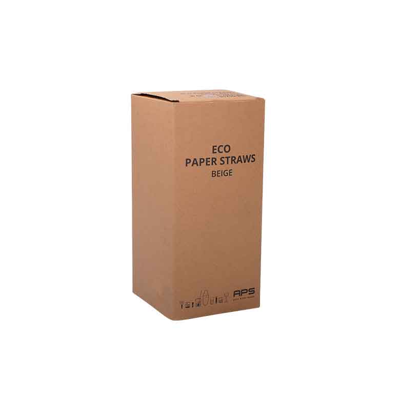 Trinkhalme Beige, APS, 250 Stk. Papier - 8 mm x 200 mm
