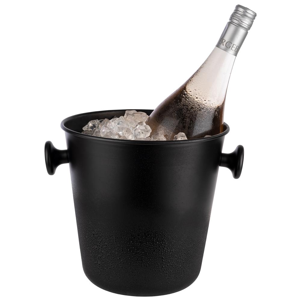 Sektkühler / Champagnerkühler, APS, Aluminium, Schwarz - 5 Liter